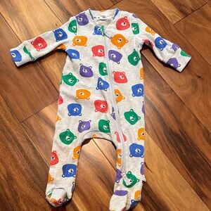 The Bonnie mob 3-6 Mo Colorful Bear Print baby zip footie